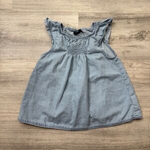 GAP Denim Baby Toddler Chambray Dress Sleeveless Ruffle Girls‎ Medium